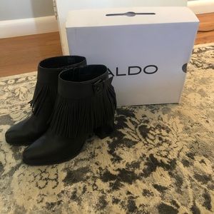 ALDO Tahlia Black Fringed Booties